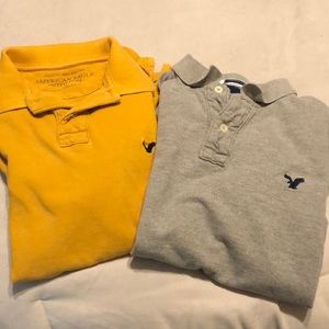 2 MENS AE short sleeve polos ATHLETIC FIT